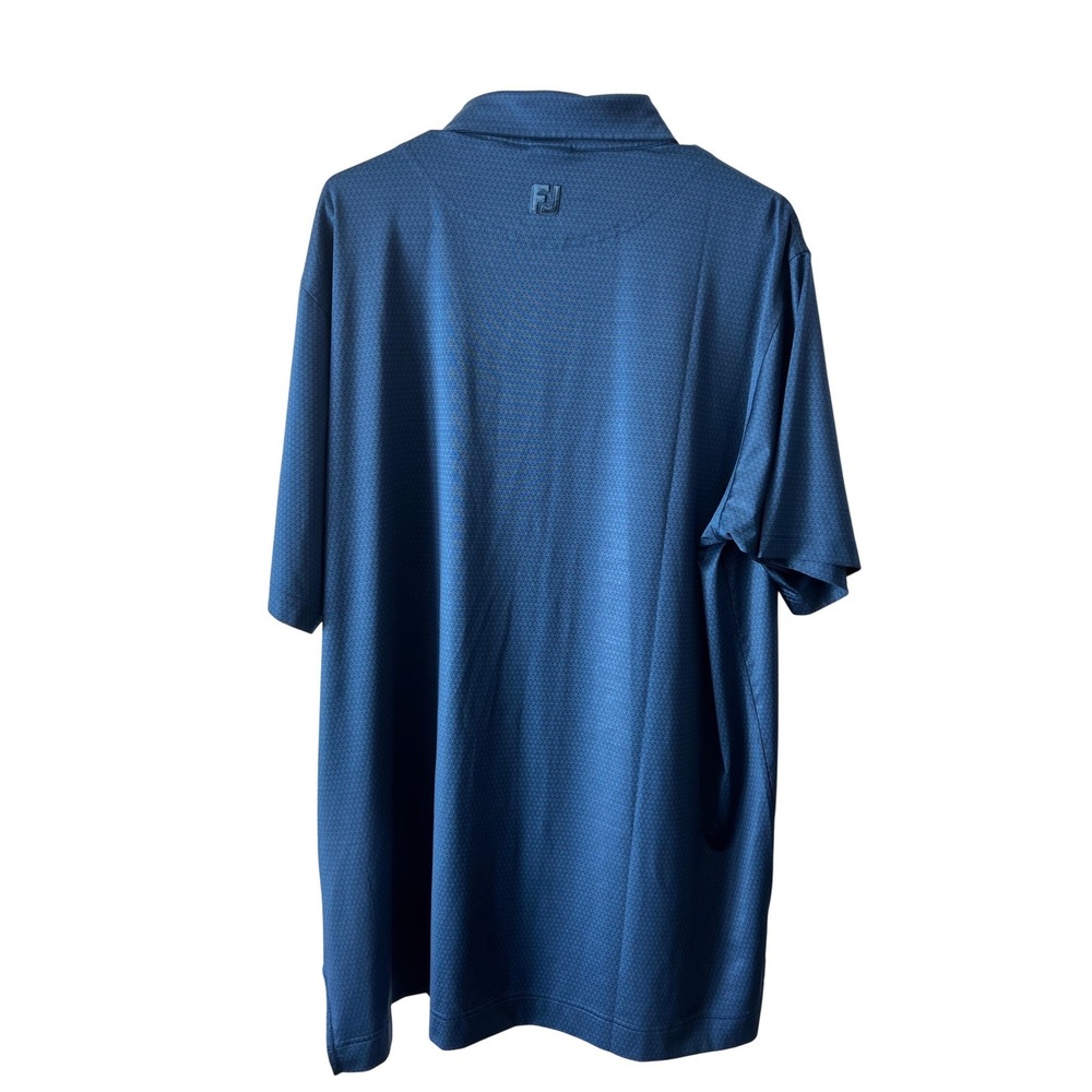Footjoy FJ Dk Blue Geometric Print Golf Polo Shirt Size XL Athletic Casual - Picture 7 of 9